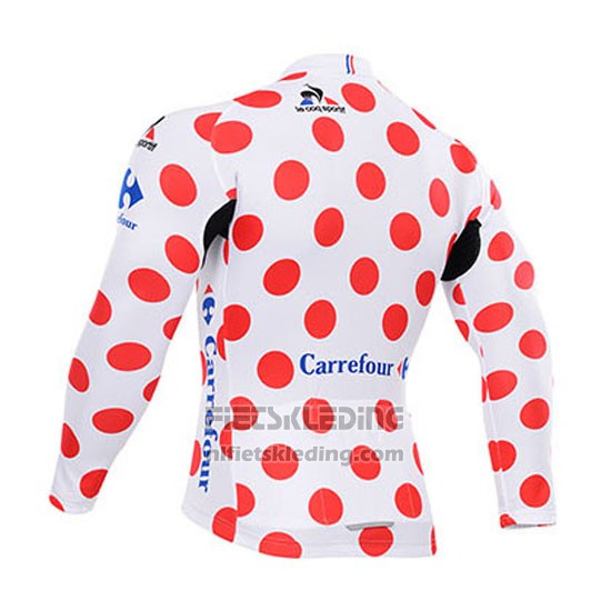 2015 Fietskleding Tour de France Wit en Rood Lange Mouwen en Koersbroek